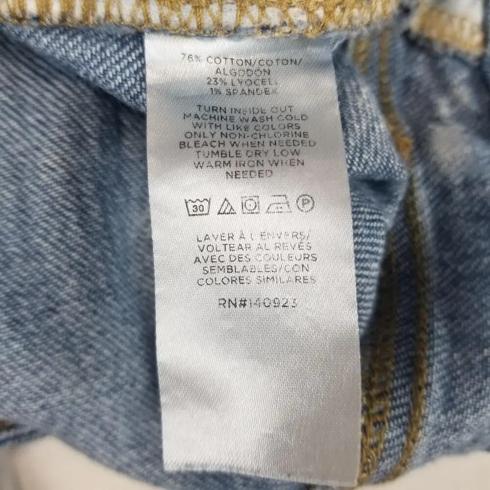 LOFT Jeans Womens 8 Light Wash Blue The Wide Leg Raw Hem Stretch Denim Zip Fly